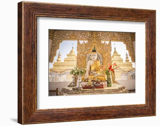 Buddha at Kuthodaw Pagoda, at the Foot of Mandalay Hill, Mandalay Region, Myanmar (Burma), Asia-Matthew Williams-Ellis-Framed Photographic Print