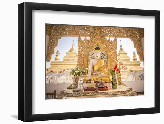 Buddha at Kuthodaw Pagoda, at the Foot of Mandalay Hill, Mandalay Region, Myanmar (Burma), Asia-Matthew Williams-Ellis-Framed Photographic Print