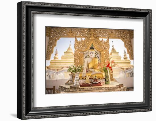 Buddha at Kuthodaw Pagoda, at the Foot of Mandalay Hill, Mandalay Region, Myanmar (Burma), Asia-Matthew Williams-Ellis-Framed Photographic Print