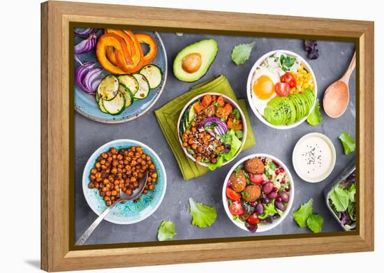 Buddha Bowl Salads-somegirl-Framed Premier Image Canvas
