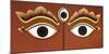 Buddha Eyes Painted on a Door in Kathmandu, Nepal, Asia-John Woodworth-Mounted Photographic Print