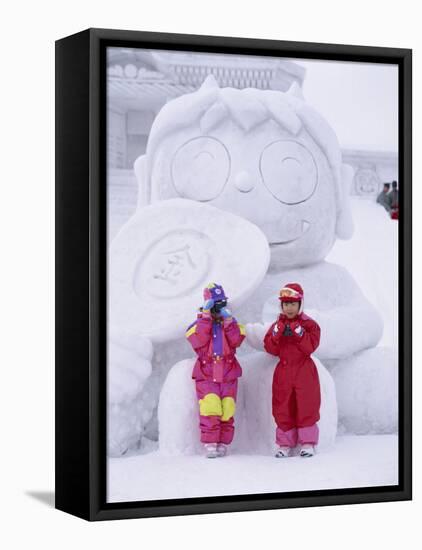 Buddha Face, Buddha Statue, Tokyo, Honshu, Japan-null-Framed Premier Image Canvas