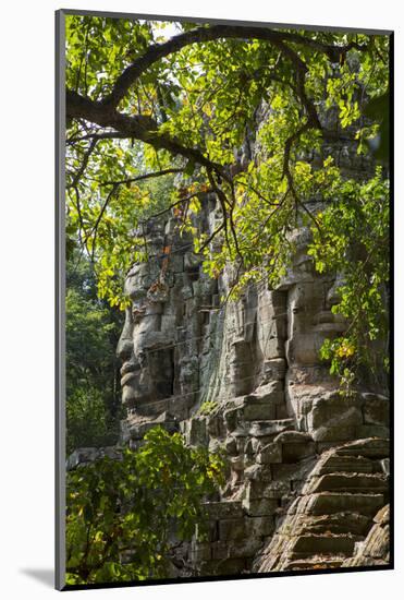 Buddha Face on the Western Gate of Angkor Thom, Siem Reap, Cambodia, Southeast Asia-Alex Robinson-Mounted Photographic Print