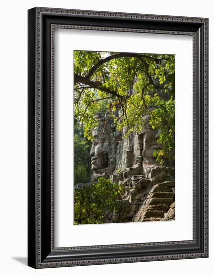 Buddha Face on the Western Gate of Angkor Thom, Siem Reap, Cambodia, Southeast Asia-Alex Robinson-Framed Photographic Print