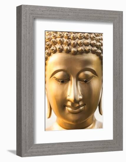 Buddha face, Seema Malaka temple on Beira Lake. Colombo, Sri Lanka-Peter Adams-Framed Photographic Print