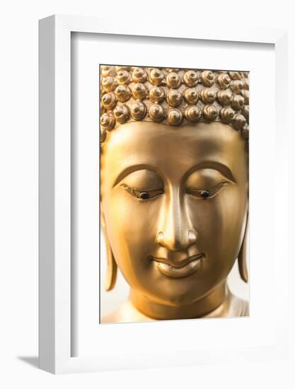 Buddha face, Seema Malaka temple on Beira Lake. Colombo, Sri Lanka-Peter Adams-Framed Photographic Print