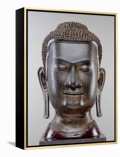 Buddha Head, Ayutthaya Culture, U Thong Style-null-Framed Premier Image Canvas