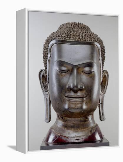 Buddha Head, Ayutthaya Culture, U Thong Style-null-Framed Premier Image Canvas