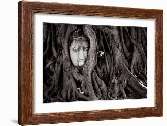 Buddha Head In Tree At Ayutthaya, Thailand-Lindsay Daniels-Framed Photographic Print