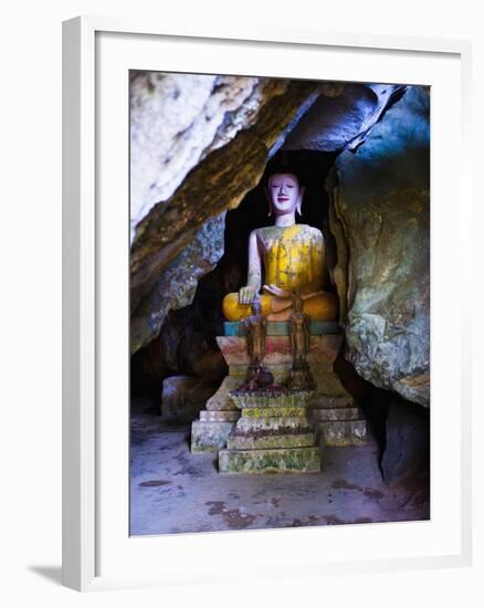 Buddha Hidden in the Tham Sang Caves, Vang Vieng, Laos, Indochina, Southeast Asia, Asia-Matthew Williams-Ellis-Framed Photographic Print