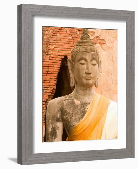 Buddha Image at Ayuthaya, Yai Chai Mongkhon, Siam, Thailand-Gavriel Jecan-Framed Photographic Print