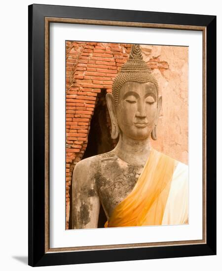 Buddha Image at Ayuthaya, Yai Chai Mongkhon, Siam, Thailand-Gavriel Jecan-Framed Photographic Print