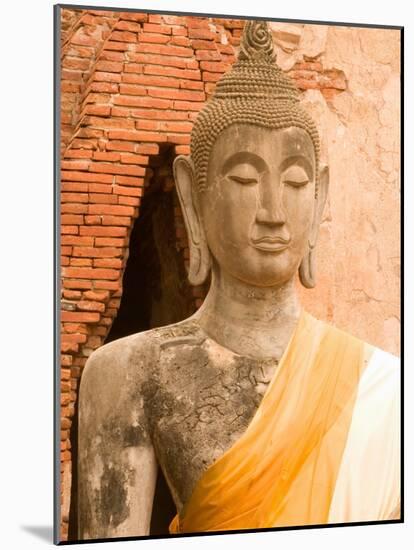 Buddha Image at Ayuthaya, Yai Chai Mongkhon, Siam, Thailand-Gavriel Jecan-Mounted Photographic Print