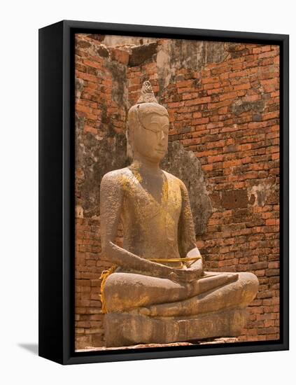 Buddha image, Phra Prang Sam Yoo ruins, Asia, Thailand, Lop Buri,-Gavriel Jecan-Framed Premier Image Canvas