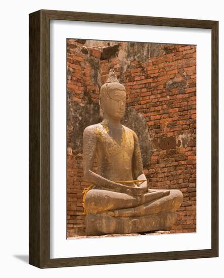 Buddha image, Phra Prang Sam Yoo ruins, Asia, Thailand, Lop Buri,-Gavriel Jecan-Framed Photographic Print