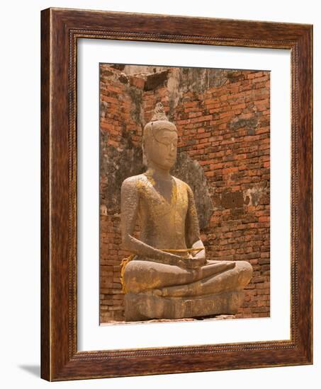 Buddha image, Phra Prang Sam Yoo ruins, Asia, Thailand, Lop Buri,-Gavriel Jecan-Framed Photographic Print