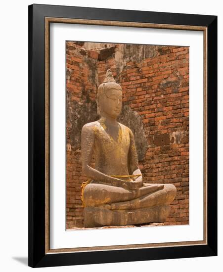 Buddha image, Phra Prang Sam Yoo ruins, Asia, Thailand, Lop Buri,-Gavriel Jecan-Framed Photographic Print