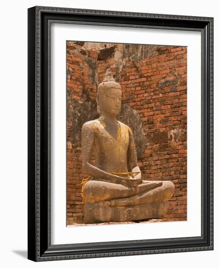 Buddha image, Phra Prang Sam Yoo ruins, Asia, Thailand, Lop Buri,-Gavriel Jecan-Framed Photographic Print