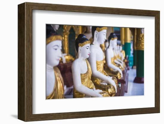 Buddha Images at Shwedagon Pagoda (Shwedagon Zedi Daw) (Golden Pagoda), Myanmar (Burma)-Matthew Williams-Ellis-Framed Photographic Print