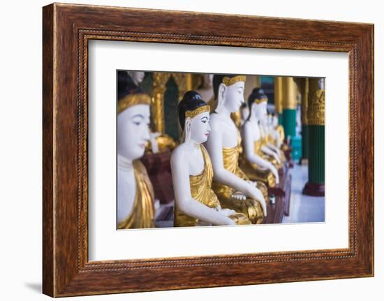 Buddha Images at Shwedagon Pagoda (Shwedagon Zedi Daw) (Golden Pagoda), Myanmar (Burma)-Matthew Williams-Ellis-Framed Photographic Print
