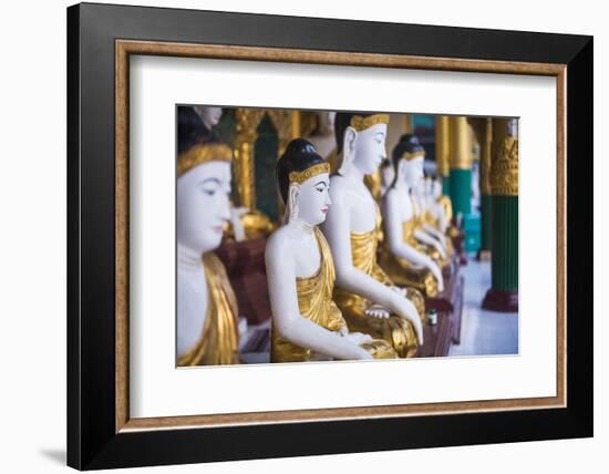 Buddha Images at Shwedagon Pagoda (Shwedagon Zedi Daw) (Golden Pagoda), Myanmar (Burma)-Matthew Williams-Ellis-Framed Photographic Print