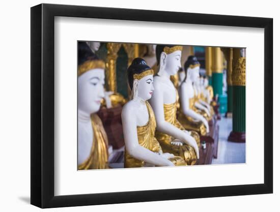 Buddha Images at Shwedagon Pagoda (Shwedagon Zedi Daw) (Golden Pagoda), Myanmar (Burma)-Matthew Williams-Ellis-Framed Photographic Print