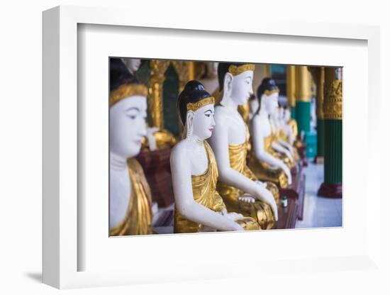 Buddha Images at Shwedagon Pagoda (Shwedagon Zedi Daw) (Golden Pagoda), Myanmar (Burma)-Matthew Williams-Ellis-Framed Photographic Print