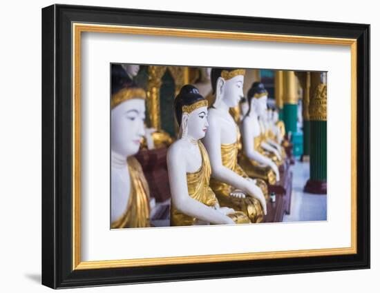 Buddha Images at Shwedagon Pagoda (Shwedagon Zedi Daw) (Golden Pagoda), Myanmar (Burma)-Matthew Williams-Ellis-Framed Photographic Print