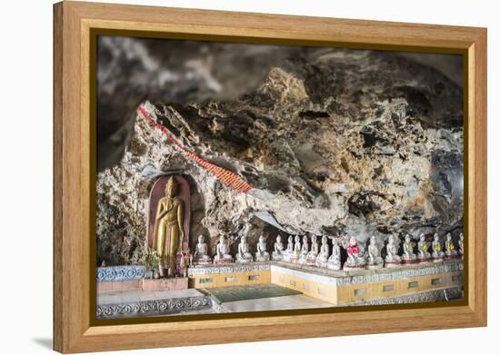 Buddha Images in Kaw Ka Thawng Caves, Hpa An, Kayin State (Karen State), Myanmar (Burma), Asia-Matthew Williams-Ellis-Framed Premier Image Canvas