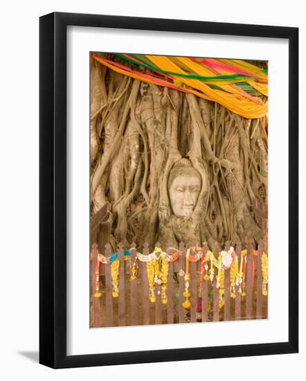 Buddha in Tree Ruts at Ayuthaya, Siam, Thailand-Gavriel Jecan-Framed Photographic Print