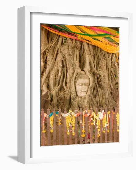 Buddha in Tree Ruts at Ayuthaya, Siam, Thailand-Gavriel Jecan-Framed Photographic Print