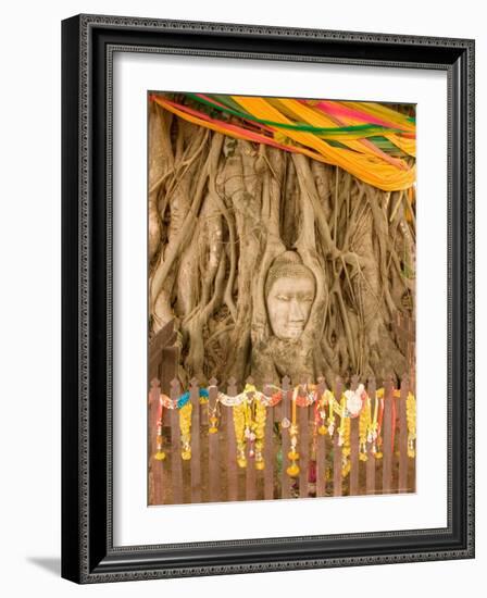 Buddha in Tree Ruts at Ayuthaya, Siam, Thailand-Gavriel Jecan-Framed Photographic Print