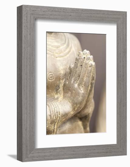Buddha Made of Sandstone with Folded Hands-Alexander Georgiadis-Framed Photographic Print