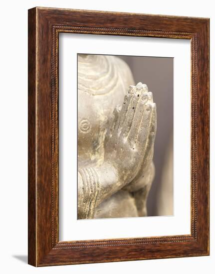 Buddha Made of Sandstone with Folded Hands-Alexander Georgiadis-Framed Photographic Print