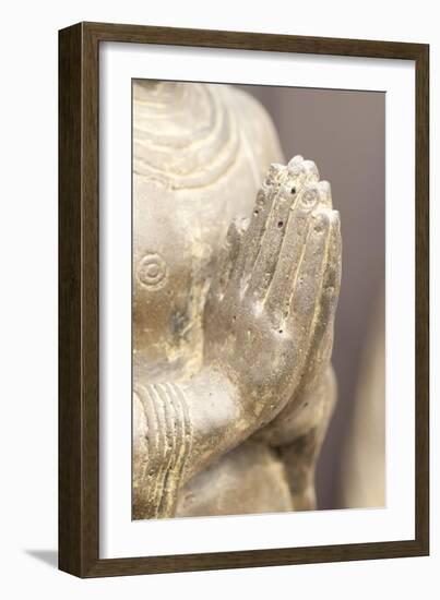 Buddha Made of Sandstone with Folded Hands-Alexander Georgiadis-Framed Photographic Print