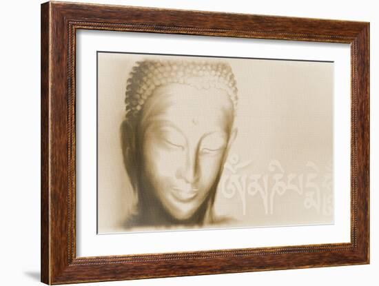 Buddha- Om mani padme hum-Christine Ganz-Framed Art Print