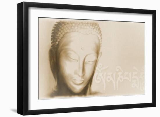 Buddha- Om mani padme hum-Christine Ganz-Framed Art Print