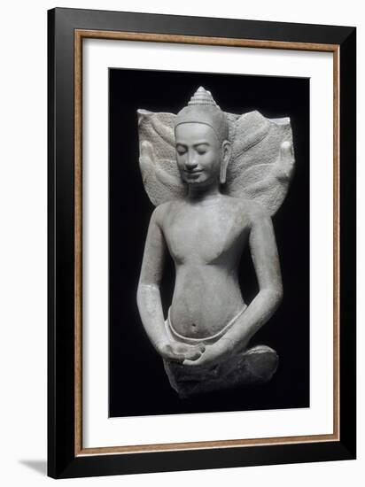 Buddha protégé par le naga-null-Framed Giclee Print