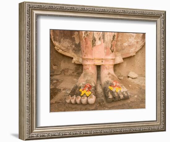 Buddha's Feet and Marigolds, Sukhothai, Thailand-Gavriel Jecan-Framed Photographic Print