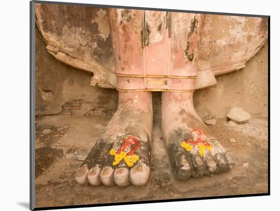 Buddha's Feet and Marigolds, Sukhothai, Thailand-Gavriel Jecan-Mounted Photographic Print