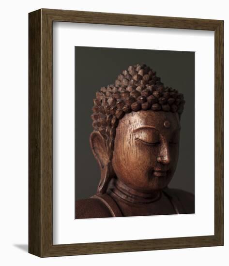 Buddha Sculpture Face-null-Framed Art Print