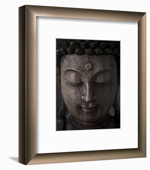 Buddha Sculpture Face-null-Framed Art Print