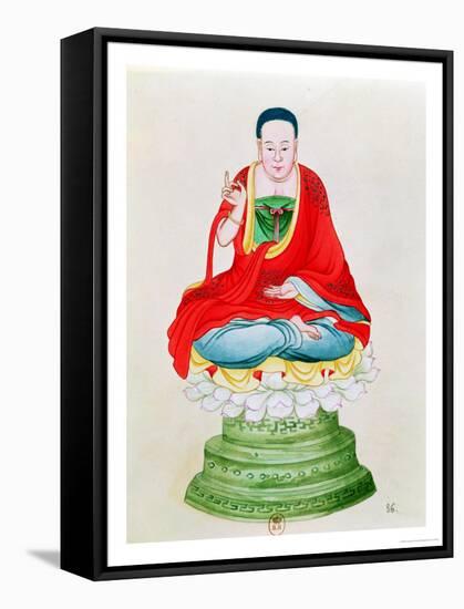 Buddha Seated on a Lotus Flower-null-Framed Premier Image Canvas