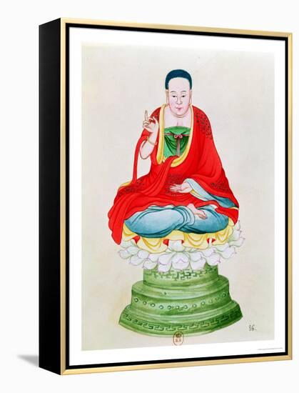 Buddha Seated on a Lotus Flower-null-Framed Premier Image Canvas