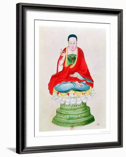 Buddha Seated on a Lotus Flower-null-Framed Giclee Print