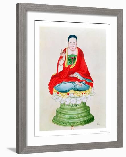 Buddha Seated on a Lotus Flower-null-Framed Giclee Print