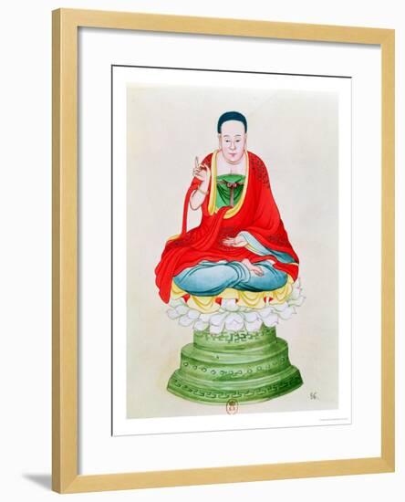 Buddha Seated on a Lotus Flower-null-Framed Giclee Print