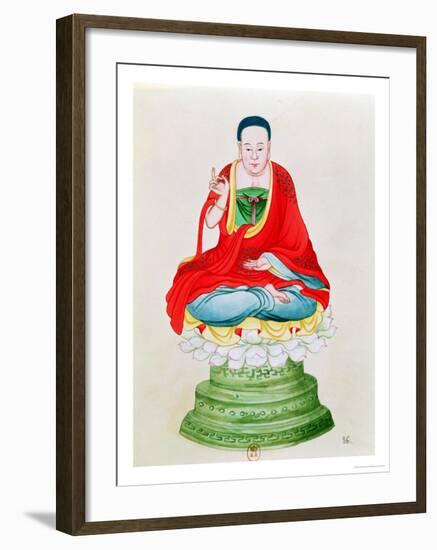 Buddha Seated on a Lotus Flower-null-Framed Giclee Print