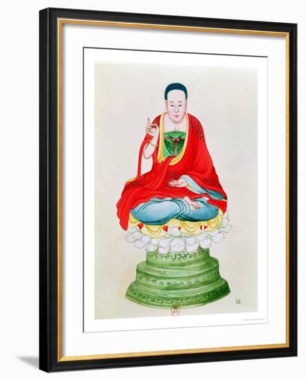 Buddha Seated on a Lotus Flower-null-Framed Giclee Print