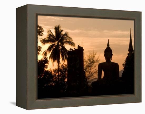 Buddha Statue and Sunset, Thailand-Gavriel Jecan-Framed Premier Image Canvas